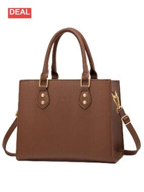 Vegan Leather Satchel Top Handle Handbag Crossbody Purse